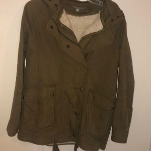 Rubbish green faux sherling coat size small